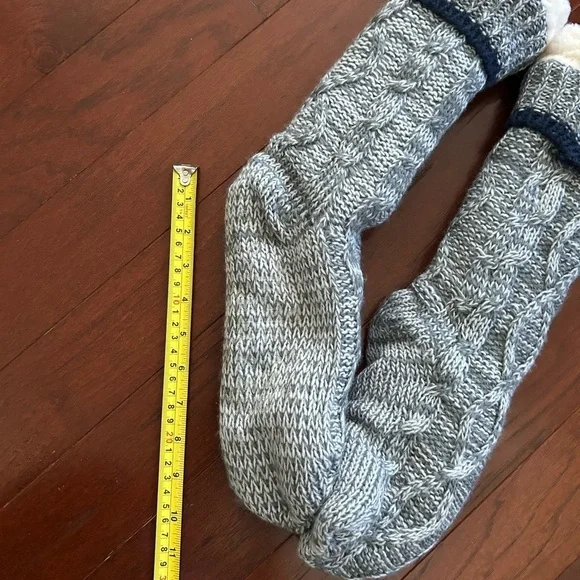 New Grey Cozy Knit Slipper Socks Women’s One size - Picture 5 of 6